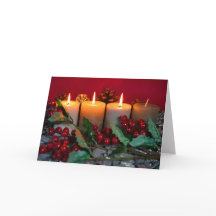 Tarjeta de navidades con cuatro velas