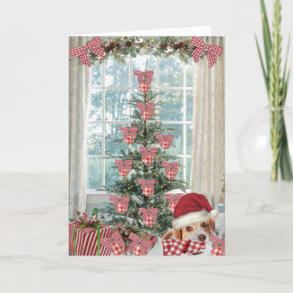 Agradecimiento Tarjeta de navidades con perro beagle lindo