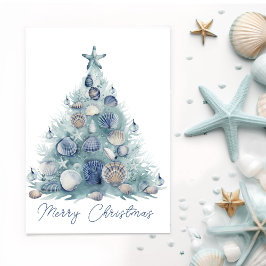 Agradecimiento Tarjeta de Navidades costeros personalizada