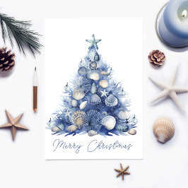 Agradecimiento Tarjeta de Navidades costeros personalizada