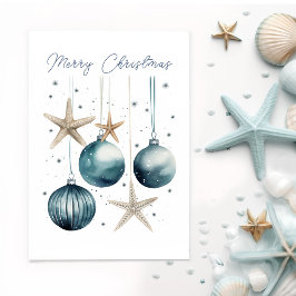 Agradecimiento Tarjeta de Navidades costeros personalizada