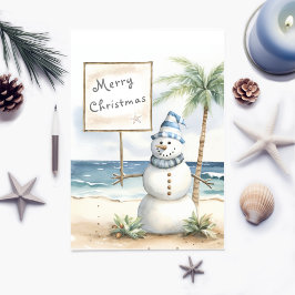 Agradecimiento Tarjeta de Navidades costeros personalizada