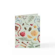 Tarjeta de Navidades de acuarela en blanco