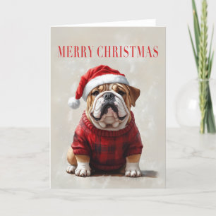 Agradecimiento Tarjeta de Navidades de Bulldog en inglés