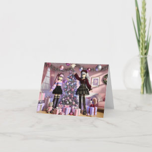 Agradecimiento Tarjeta de Navidades de Chicas emocionales de Robl