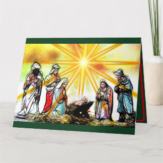 Agradecimiento Tarjeta de Navidades de escenas de natividad perso