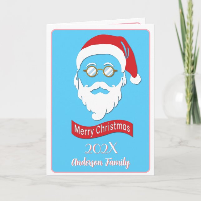 Agradecimiento Tarjeta de Navidades de estilo Santa Hipster (Anverso)