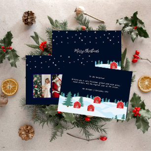Agradecimiento Tarjeta de Navidades de foto de Navidades blancos 