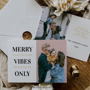 Agradecimiento Tarjeta de Navidades de fotografía familiar sólo c