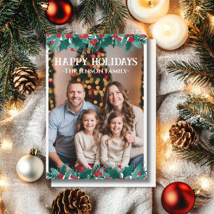 Agradecimiento Tarjeta de Navidades de fotos de la guirnalda de b