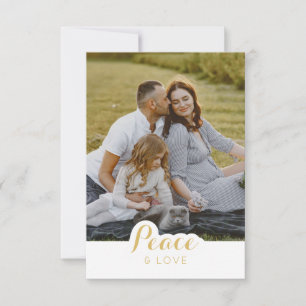 Agradecimiento Tarjeta de Navidades de fotos de paz y amor