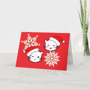 Agradecimiento Tarjeta de Navidades de gatos de emoji