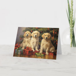 Agradecimiento Tarjeta de Navidades de Golden Retriever