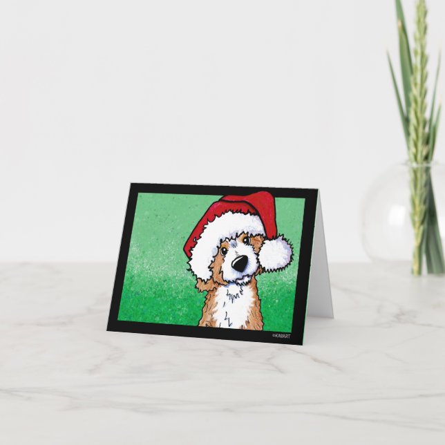 Agradecimiento Tarjeta de Navidades de KiniArt Goldendoodle (Anverso)