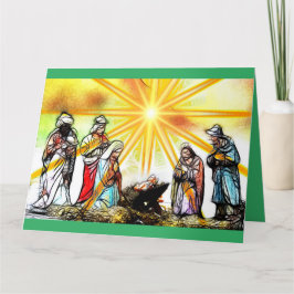 Agradecimiento Tarjeta de Navidades de la escena de la natividad