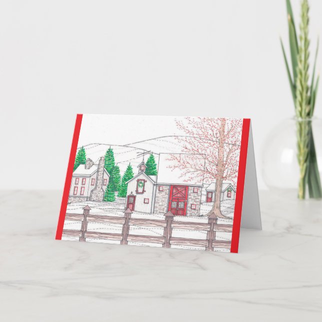 Agradecimiento Tarjeta de Navidades de la granja de vacaciones (Anverso)