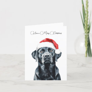 Agradecimiento Tarjeta de Navidades de Labrador Negro personaliza