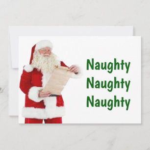 Agradecimiento Tarjeta de Navidades de lista traviesa de Santa