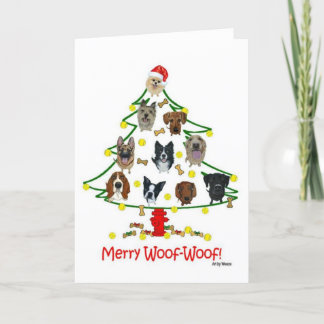 Agradecimiento Tarjeta de Navidades de merry Woof-Woof