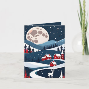 Agradecimiento Tarjeta de Navidades de paisajismo nocturno de la 