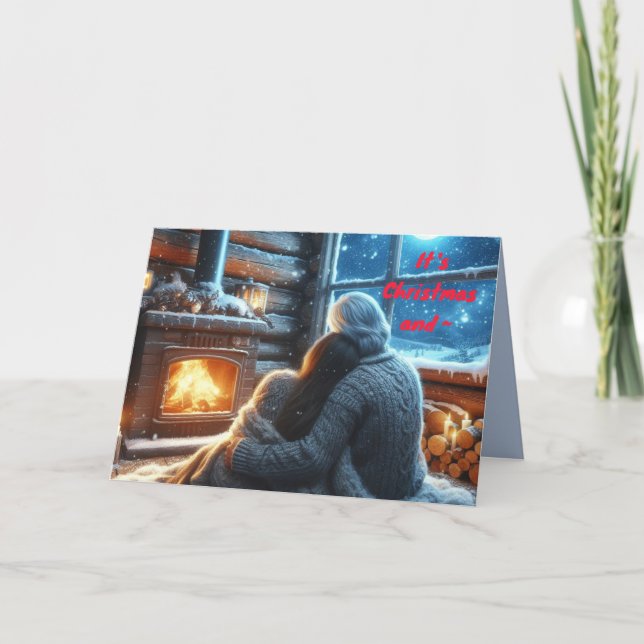 AGRADECIMIENTO TARJETA DE NAVIDADES DE PAREJA DE FIRESIDE (Anverso)