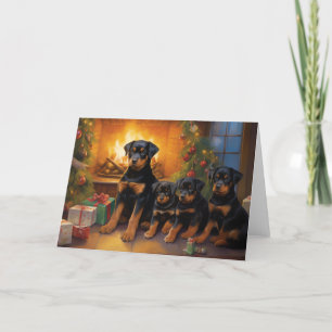 Agradecimiento Tarjeta de Navidades de perro Rottweiler