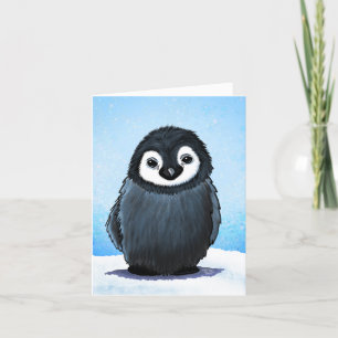 Agradecimiento Tarjeta de Navidades de polluelos de pinguino de K