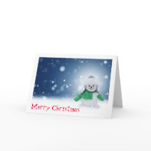 Tarjeta de Navidades de Snowman de época personali