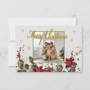 Agradecimiento Tarjeta de Navidades de tipografía fotográfica nav