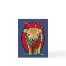 Tarjeta de Navidades de vaca KiniArt Highland