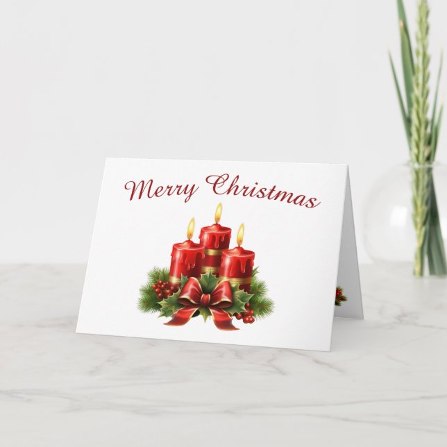Agradecimiento Tarjeta de Navidades de velas tradicionales (Anverso)