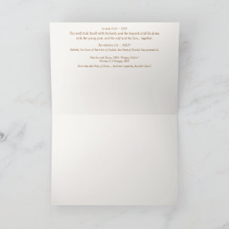 Agradecimiento Tarjeta de Navidades "el león bebé en un pesebre"