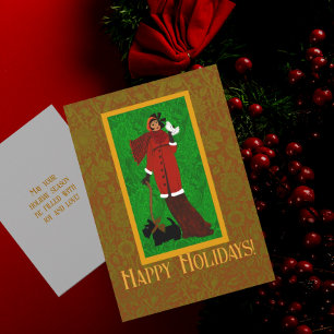 Agradecimiento Tarjeta de Navidades escoceses de Art Nouveau Will