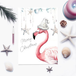 Agradecimiento Tarjeta de Navidades Flamingo personalizada