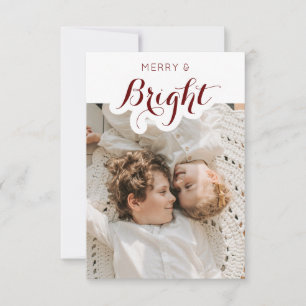 Agradecimiento Tarjeta de Navidades fotográficos merry y luminoso