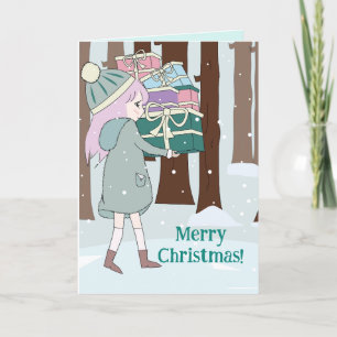 AGRADECIMIENTO TARJETA DE NAVIDADES JÓVENES CHICAS