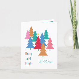 Agradecimiento Tarjeta de Navidades merry y Bright
