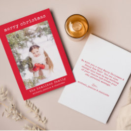 Agradecimiento Tarjeta de Navidades Minimalistas con estilo fotog