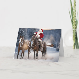 Agradecimiento Tarjeta de Navidades occidentales para caballos