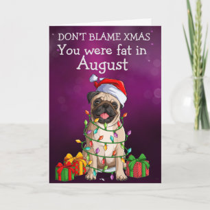 Agradecimiento Tarjeta de Navidades personalizados de su Pug