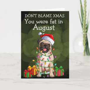 Agradecimiento Tarjeta de Navidades personalizados de su Pug