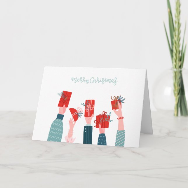 Agradecimiento Tarjeta de navidades plegados (Anverso)