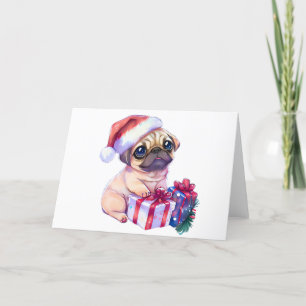 Agradecimiento Tarjeta de Navidades Pug