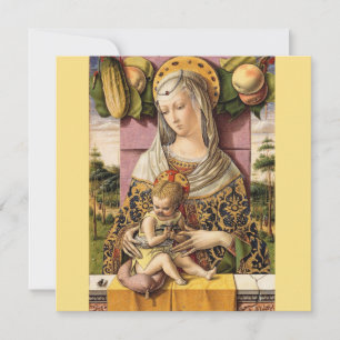 Agradecimiento Tarjeta de Navidades religiosos de niños y Madonna