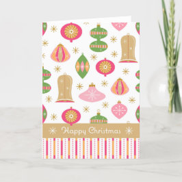 Agradecimiento Tarjeta de Navidades Retro Baubles / Ornamentos -