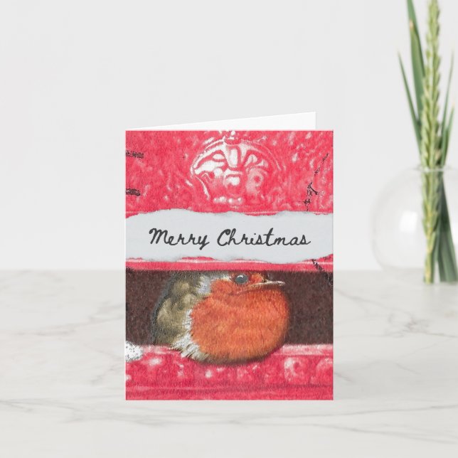 Agradecimiento Tarjeta de Navidades Robin en Letterbox (Anverso)