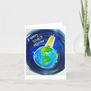 Agradecimiento Tarjeta de navidades - Un mundo cansado se alegra