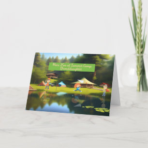 Agradecimiento Tarjeta de nieta del campamento de verano de los a