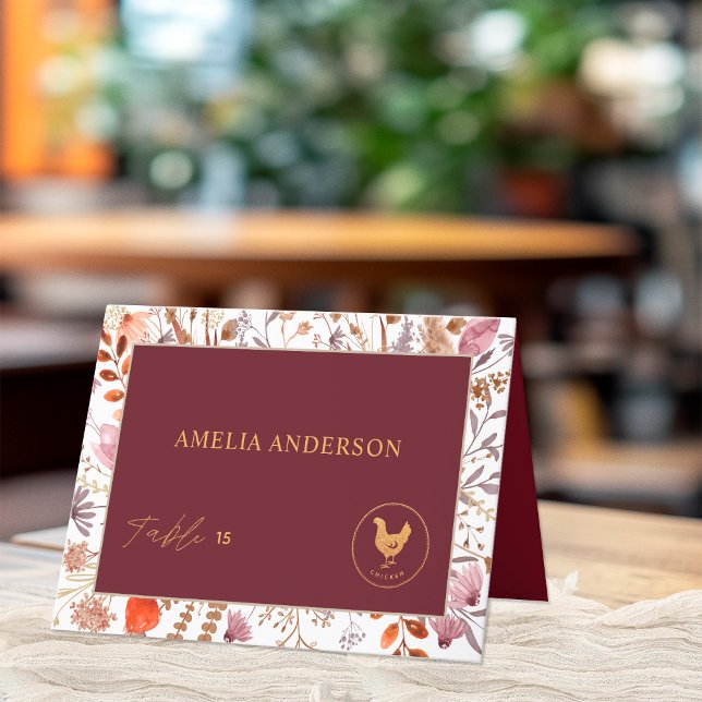 Agradecimiento Tarjeta de nombre de invitado con opción de comida (Subido por el creador)
