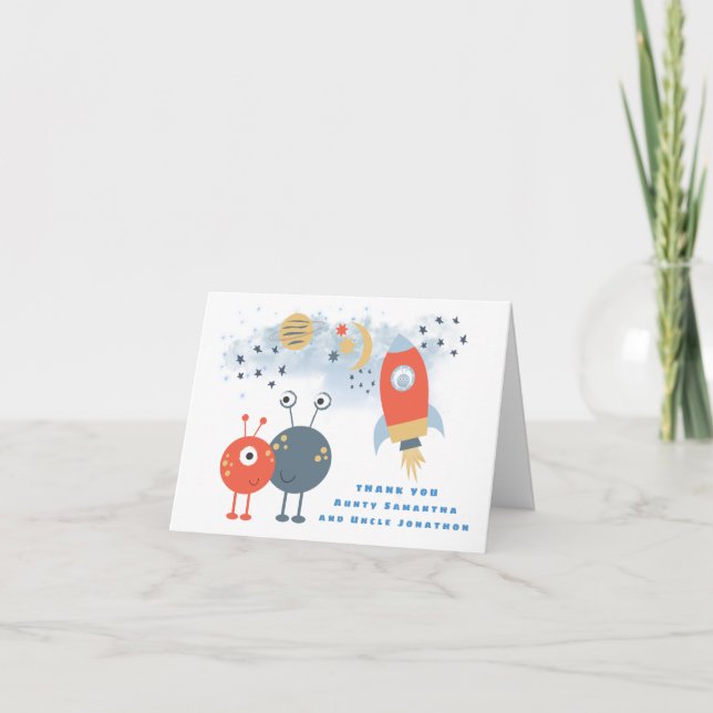 Agradecimiento Tarjeta de nombre del destinatario de Aliens Birth (Anverso)